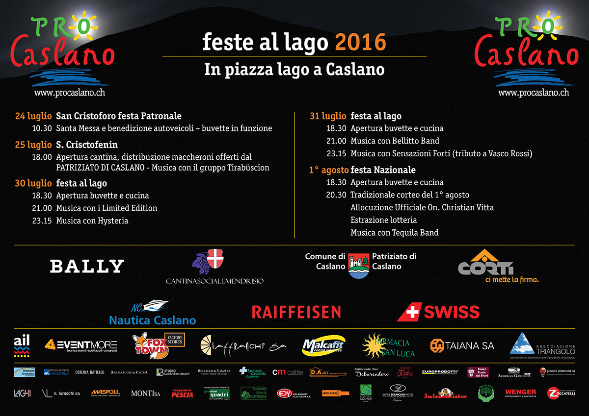 Feste Al Lago 2016 In Piazza Lago A Caslano Pro Caslano